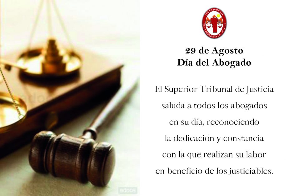 EL 2 DE SEPTIEMBRE SERÁ FERIADO JUDICIAL POR EL DÍA DEL ABOGADO