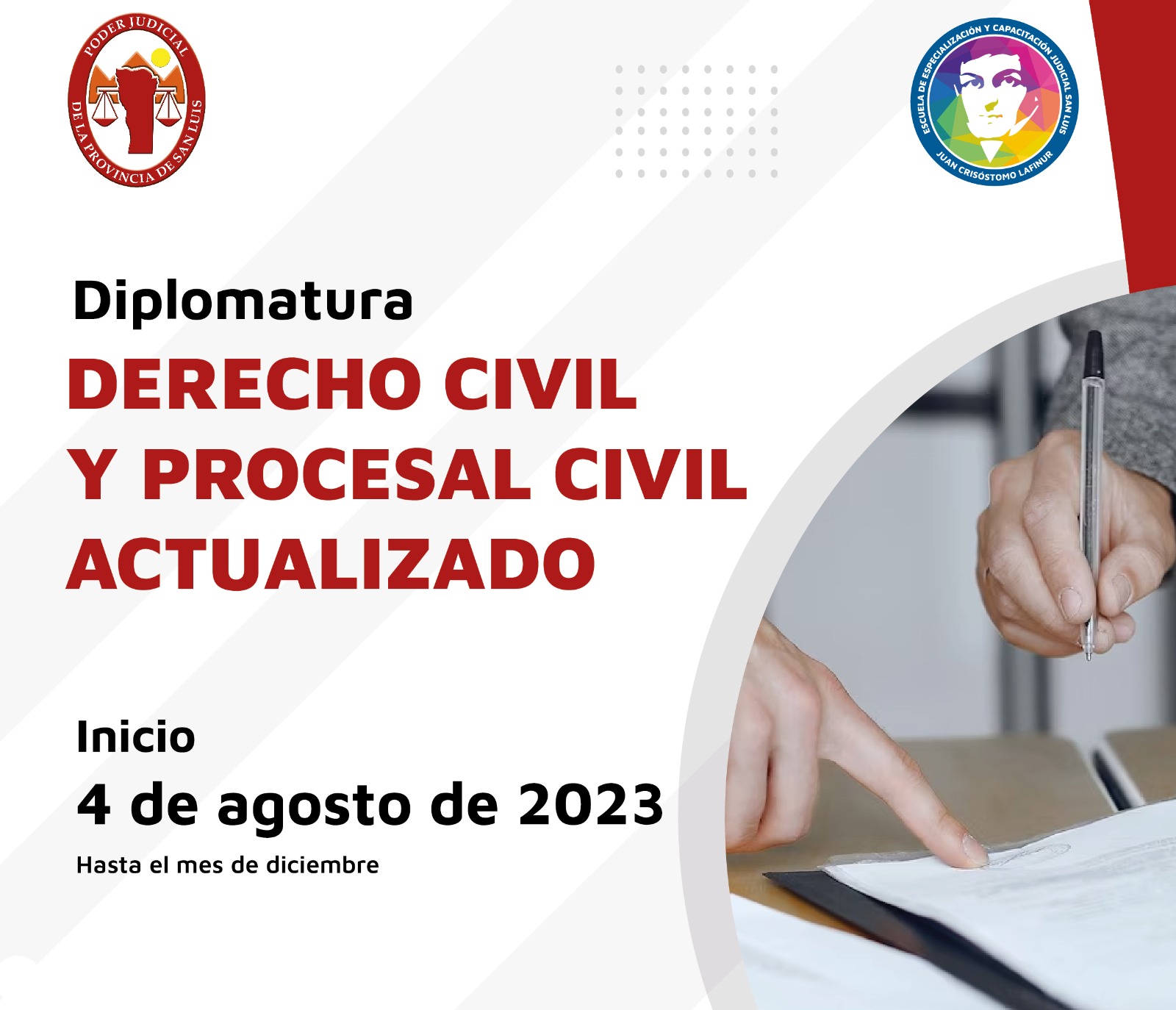 INICIA EN AGOSTO: DICTARÁN UNA DIPLOMATURA EN DERECHO CIVIL Y PROCESAL CIVIL ACTUALIZADO