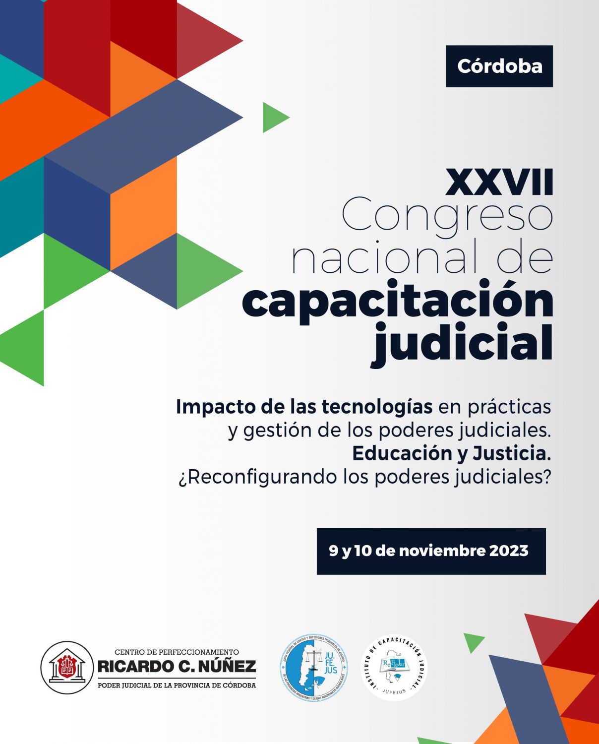 27º CONGRESO DE CAPACITACIÓN JUDICIAL: SE TRANSMITIRÁN LAS CONFERENCIAS
