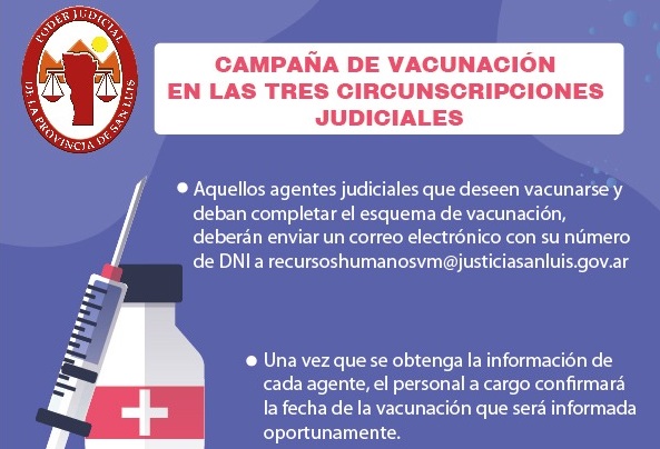 CAMPAÑA DE VACUNACIÓN EN LAS TRES CIRCUNSCRIPCIONES JUDICIALES