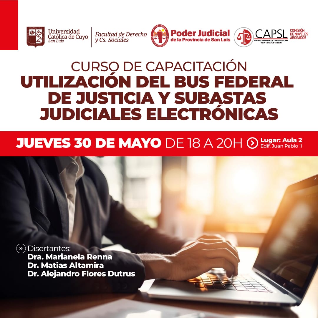 CAPACITAN SOBRE EL BUS FEDERAL DE JUSTICIA Y SUBASTAS JUDICIALES ELECTRÓNICAS